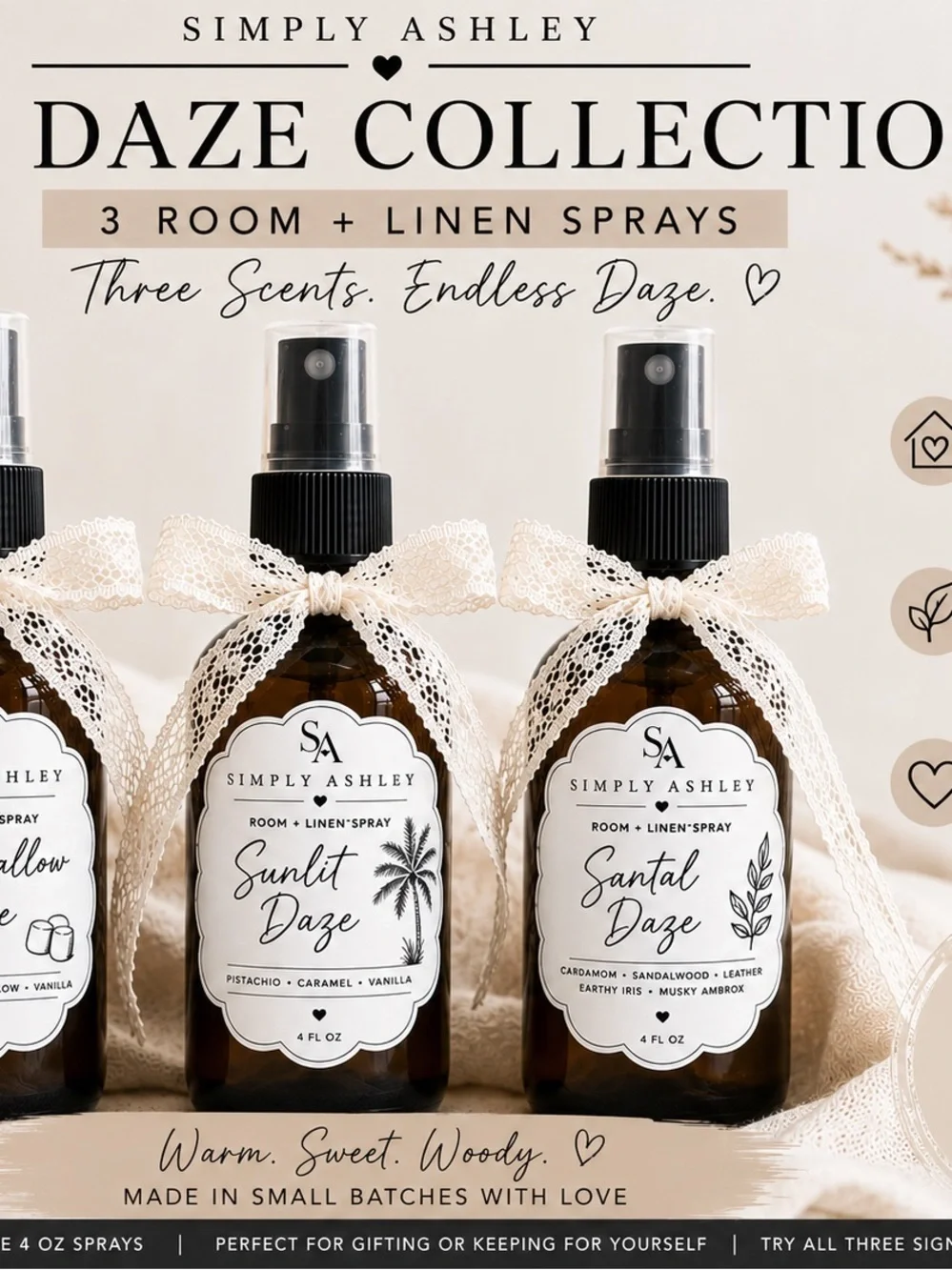 The Daze Collection Bundle | 3 Room + Linen Sprays | 4 oz Each